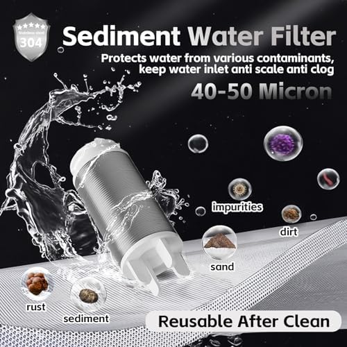 FA20 Brass Sediment Filter, Reusable Washer Water Filters, Traps Sand, Rust, 40 Micron Inline Water Filters for Washing Machines, Shower, Well - Image 5