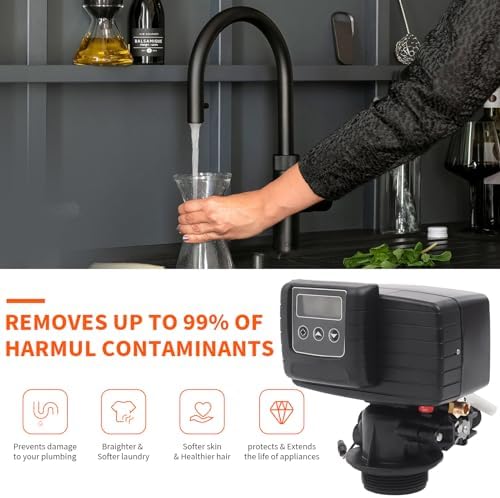 Whole House Water Softener Valve 48,000 Grains - High Performance Automatic Digital Metered Control Head,Reduces Hardness & Minerals - Improve Water Quality - for 1-2 bathrooms - Image 4