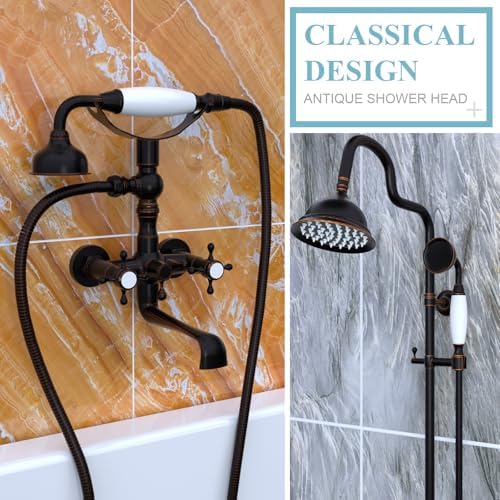 HOMEDEC Vintage Handheld Shower Head with 59" Flexible Hose, ORB - Image 2