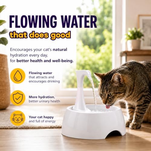 Aqua First Pet Water Fountain - Automatic Drinking Bowl for Cats and Dogs - Light and Portable - Replaceable Filters - Ergonomic Design - 1.2L/42 fl oz - White - Image 6