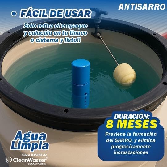 Anti-Tartar Clean Water for 400 to 1,100 Liters Tartar Inhibitor Floating Cartridge, Duration 8 Months - Image 2