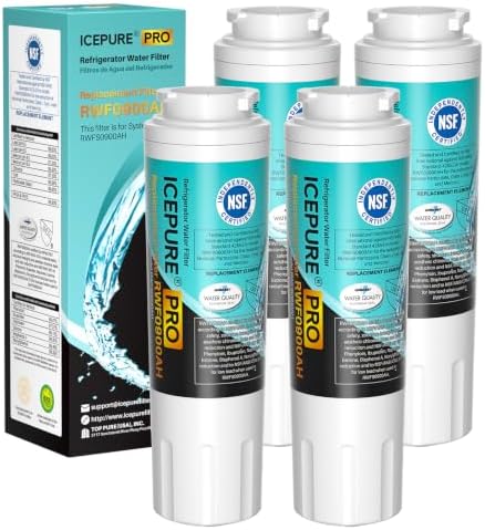 ICEPURE PRO UKF8001 NSF401&53&42 Certified Replacement Everydrop EDR4RXD1, Filter 4, Maytag UKF8001AXX UKF8001P, Whirlpool 4396395 WF-UKF8001 FMM-2 MPF15090 SGF-M9 Refrigerator Water Filter 4PACK by ICEPURE