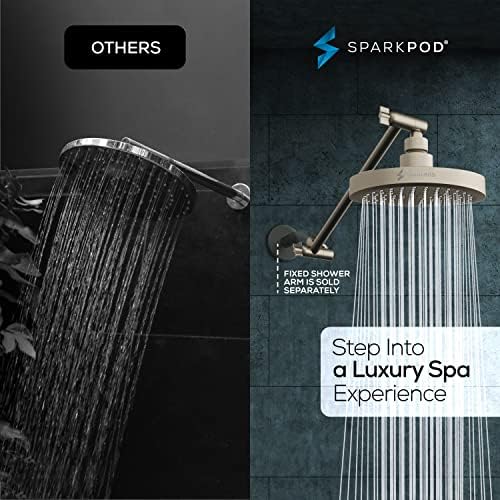 SparkPod 6" Round Rain Shower Head with 11" Shower Arm - Image 2