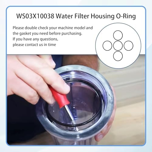 5 Pack WS03X10038 Water Filter Housing O-Ring Gasket Fit for GE GXWH01C, CXWH08C, GXWH04F, GXWH20F, GXWH20S, GXRM10 & GX1S01R 2.5 Inch Water Filter Housing Gasket - Image 5