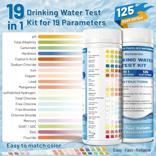 25-in-1 Drinking Water Test Kit, 155 Strips + 2 Bacteria Tests - Image 3