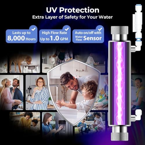 iSpring RCC2AK-UV, Upgraded 200 GPD, UV pH+ Reverse Osmosis System, 7-Stage RO Water Filtration System with Alkaline and UV Filter, Patented Top-Mounted Faucet Design for Easy DIY Installation - Image 6