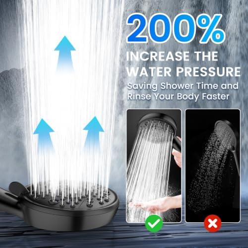 FEELSO Shower Head with Handheld Combo, 8" High Pressure Double Shower Head - Image 5
