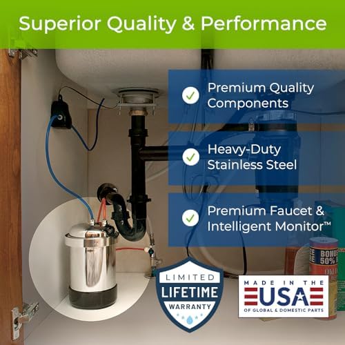 WaterChef Premium Under-Sink Water Filtration System U9000 with Intelligent Monitor & Designer Faucet (Matte Black) | NSF/ANSI Certified 78 Contaminants | 1,000-Gallons | Stainless Steel | Made in USA - Image 3