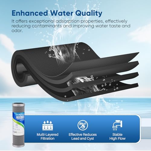 PUREPLUS 1 Micron 2.5" x 10" Whole House Lead Removal Water Filter,3 PACK - Image 5