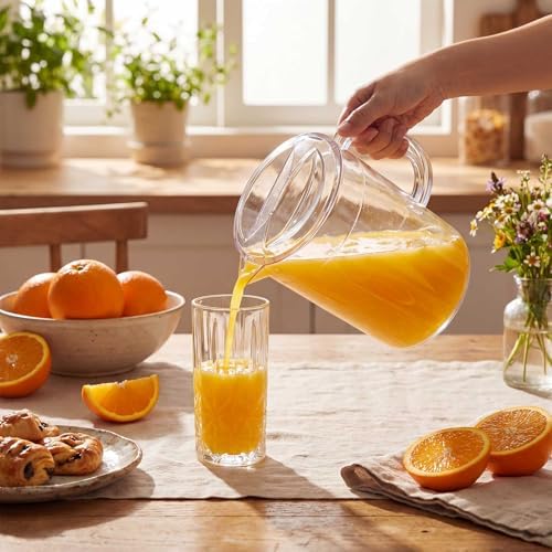 Tessco 12 Pcs Plastic Pitchers 60 Oz Clear Water Beer Jug Large,Fashion - Image 5
