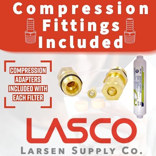LASCO 37-1821 Ice Maker Inline Filter with 1/4-Inch Compression Connection, 2-Inch x 10-Inch , White - Image 5