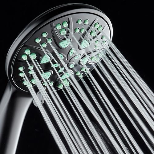 AquaDance Antimicrobial – Anti-Clog High-Pressure 6-Setting Hand Shower with Microban Nozzle Protection from Growth of Mold, Mildew & Bacteria for Stronger Shower! 3 Jet Color Choices – 4" Coral Green - Image 4