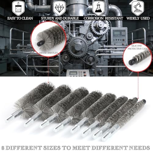 50 in Pipe Cleaning Brush Set with Stainless Steel Bristles - Image 6