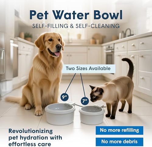 7" Self-Refilling Cat Water Bowl with Wall Unit - Image 3