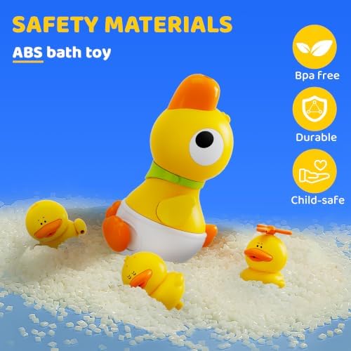 Kids Bath Toys, Kids Bath Shower Head for Bathtub with 4 Adjustable Sprayer, Control the Flow Rinser Kids with 3 Squirting Ducks for Kids in Bathtub Sink - Image 5