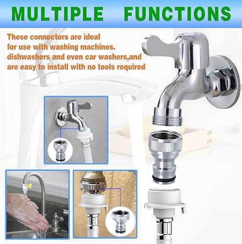6‑Piece Faucet Quick‑Connector Kit，2 Universal Faucet Adapters - Image 4
