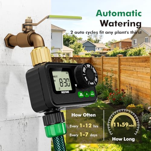 RESTMO Programmable Sprinkler Timer for Outdoor Hose Faucet 2 Pack - Image 2