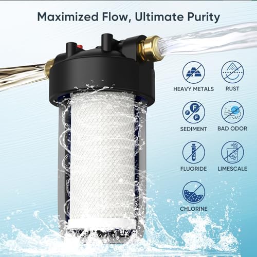 4-Stage Whole House Salt-Free Water Softener Alternative, Scale Prevention Water Filter with 3/4" Metal Ports, Compact 25K Gallons Capacity for Chlorine, Iron, Manganese, Sediment, Taste & Odor - Image 2