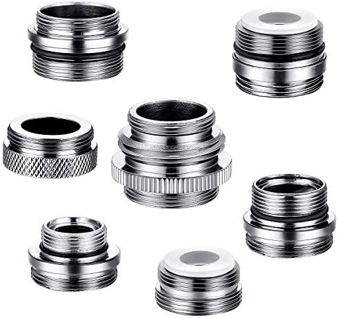 Hotop 7 Pcs Brass Faucet Adapter Kit Kitchen Male Female Faucet Adapter by HOTOP