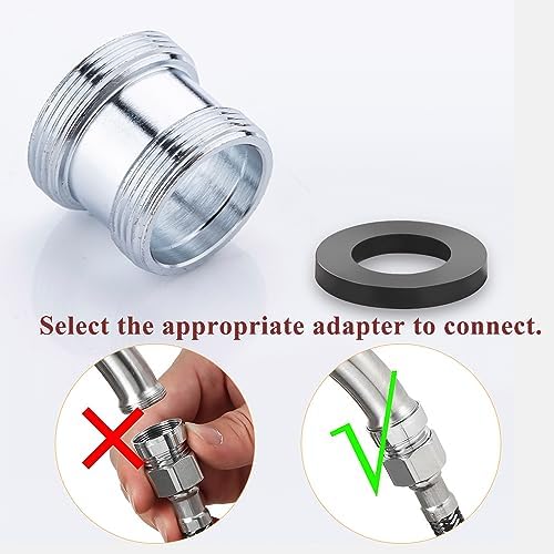 3 pcs Faucet Adapter Kit, Male 0.86in to Female 0.71in Kitchen Aerator Adapter Set, Brass Sink Faucet Adapter for Connecting Garden Hose Water Filter Standard Hose via Diverter - Image 5