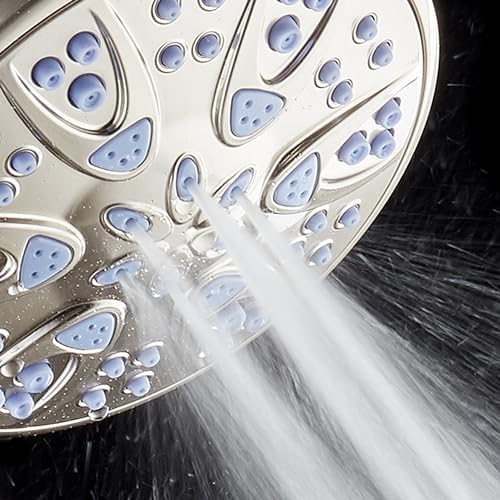 AquaDance Antimicrobial/Anti-Clog High-Pressure 6-setting Hand Shower with Nozzle Protection from Growth of Mold, Mildew & Bacteria for Stronger Shower! - Sunset Blue - Image 5