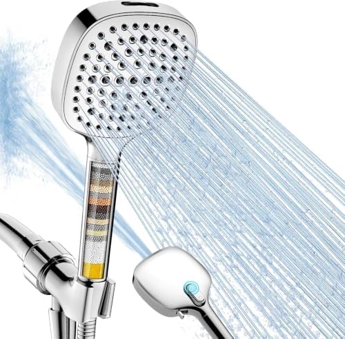 Filtered Shower Head with Handheld, 7 Spray Shower Head Filters by Fitespot