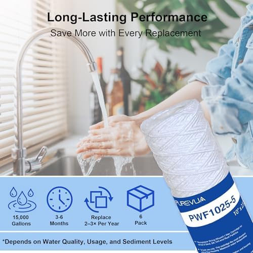 5 Micron 10"x2.5" String Wound Sediment Filter, 6-Pack - Image 5