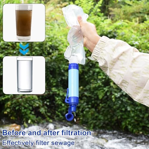 Portable Water Filter Straw Kit, Personal Water Filtration System for Camping Backpacking Hiking Emergency Survival Preparedness Outdoor Travel (3) - Image 3