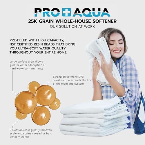 PRO+AQUA Heavy Duty Whole House Water Softener System – 25,000 Grain Capacity, Premium Long-Lasting Resin, 1" Ports - Image 7