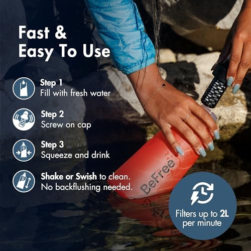 Katadyn BeFree 1L Lightweight Collapsible Water Filter Bottle for Outdoors - Image 6