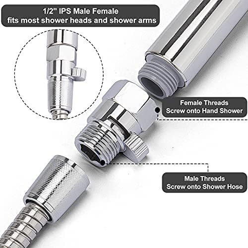 MAYYAYA Brass Shower Head Flow Control Valve, NTP1/2 Metal Shut-off Valve - Image 2