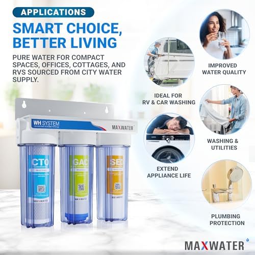 Max Water Whole House Water Filter System 3 Stage 10" x 2.5" for City Water - Image 5