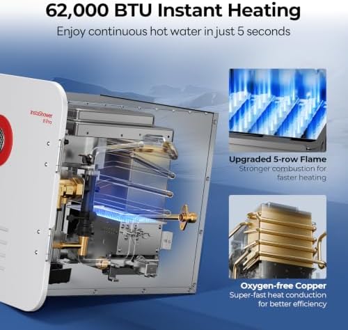 FOGATTI InstaShower 8 Pro RV Tankless Water Heater with White Door & Remote - Image 3