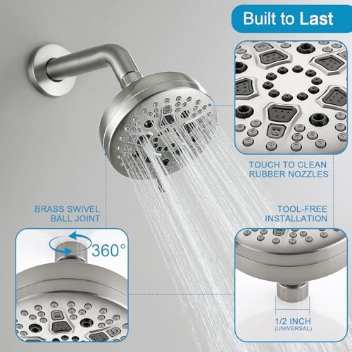 High-Pressure Rainfall Shower Head, 7 Adjustable Spray Modes – Luxurious Premium Water-Saving Design, 40-Second Installation, Adjustable & Easy-to-Clean Bathroom Shower Head - Image 2