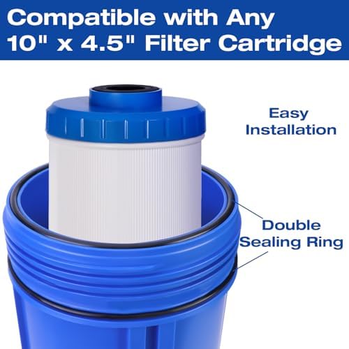 H&G Lifestyles Whole House Water Filter,10" x 4.5" KDF Carbon Water Filtration System, Remove Heavy Metal Improve Water Taste,with 1" NPT Port Bracket Wrench - Image 4