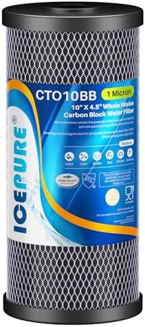 ICEPURE 10" x 4.5" Whole House Sediment Activated Carbon Water Filter 1Pack by ICEPURE