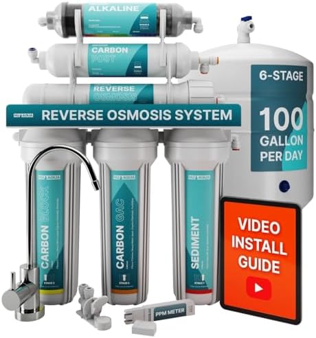 NU Aqua 6-Stage Alkaline Under Sink Reverse Osmosis Water Filter System RO by NUAqua