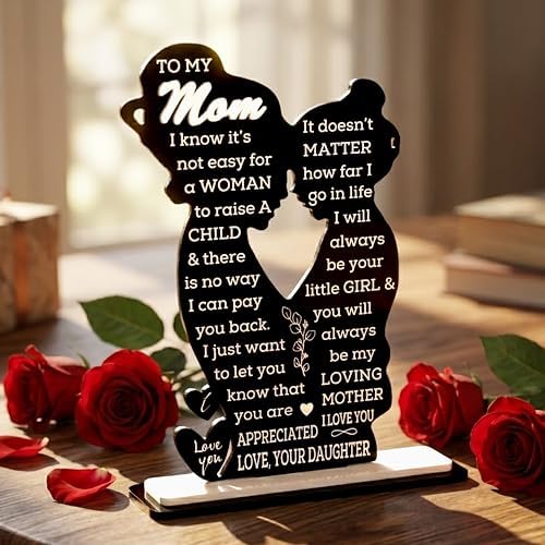 To My Mom Acrylic Plaque – Mom Gift from Daughter, Mother Daughter Gift, Best Mom Ever Giftt, Mother’s Day Gifts for Moms, Birthday gifts, Sentimental Momm Keepsake Home Decor by MAYVORO