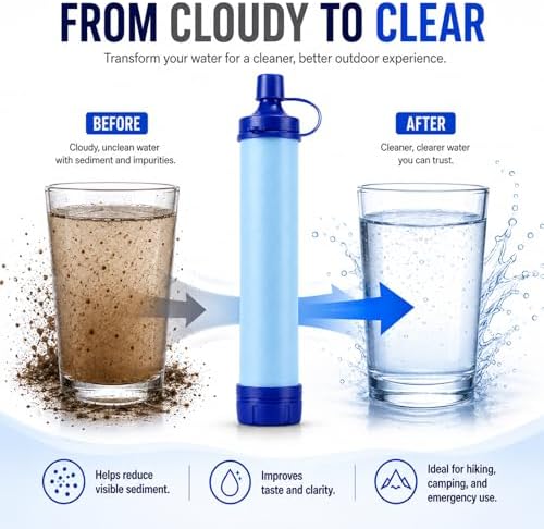 Straw, Pure Flow Water Filter Straw for Camping, Hiking, Travel, Biking, Survival, and Emergency Preparedness, No Expiration Date, Lightweight, Reusable (5PCS) - Image 3