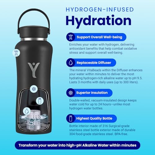 DYLN Hydrogen Water Bottle, Alkaline, Vacuum Insulated, Stainless Steel - Image 3