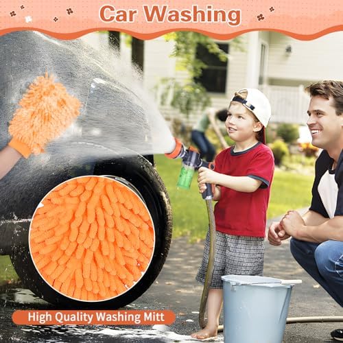 Upgrade Dog Washing Hose Attachment, 8 Way Spray Pattern Garden Hose Nozzle with Soap Dispenser, Dog Wash Supplies with 2 type Dog Bath Brush, Dog Comb and Toothbursh, Car Washing Mitt - Image 6