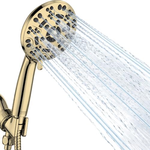 Cobbe 8-Setting Handheld Shower Head, Water-Saving Design, Gold by Cobbe