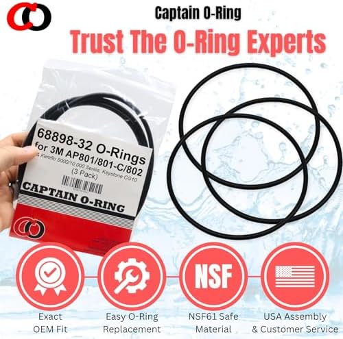 Captain O-Ring - 68898-32 Replacement O-Rings for 3M AP801, AP801-C, AP802, KemFlo 5000 & 10,000 Series Water Filters (3 Pack) - Image 6