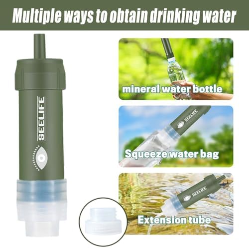Hiking, Camping, Travel, Outdoor Emergency preparedness, Portable Flint and Personal Water Filter kit (Short) - Image 3