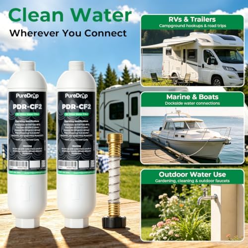 PureDrop PDR-CF2 RV Inline Water Filter Value Pack with 2 Filters - Image 7