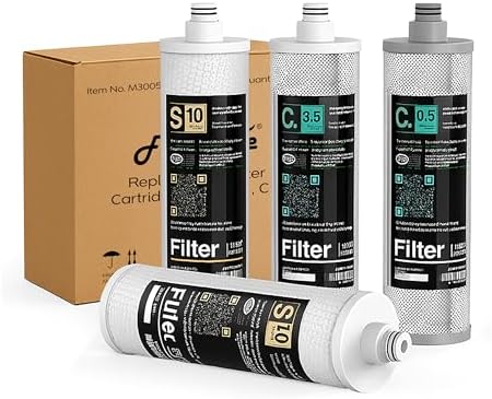 Frizzlife Replacement Filter Cartridges (4 Pack) For SK99,SP99 Under Sink Water Filter System, M3005, New Packing by FRIZZLIFE