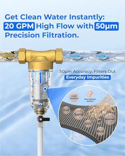 Waterdrop RPFK Spin Down Sediment Filter, 40-50 Micron, BPA Free - Image 4