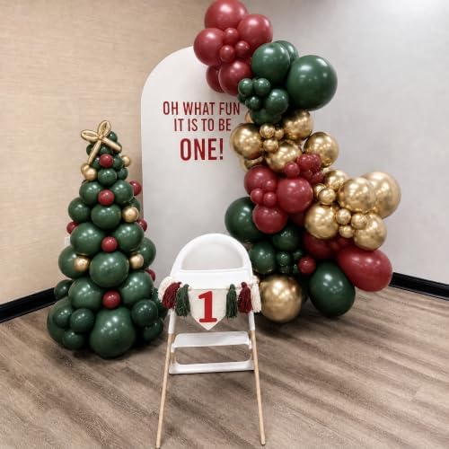 CROSSFINGERS Green Red Gold Balloon Arch Kit for Christmas Party Decoration - Image 4