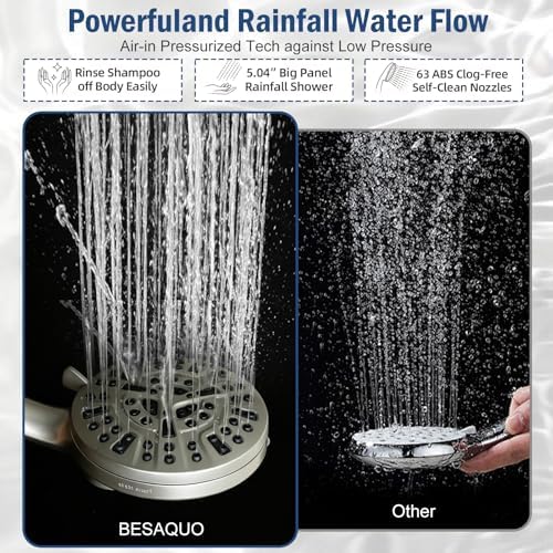 BESAQUO 9 Settings High Pressure Magnetic Shower Head with Handheld - Image 3