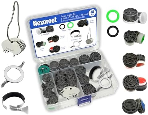 Faucet Aerator Kit for Kitchen & Bathroom,32PCS in 5 Sizes + 6 Aerator Keys by Unknown